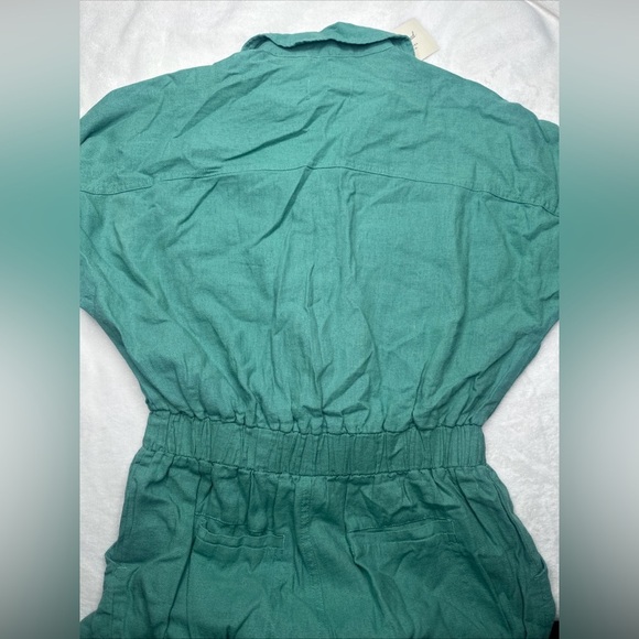 Universal Thread Women's Short Sleeve Linen jumpsuit, romper Green women’s Size - Picture 9 of 12